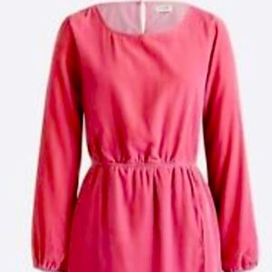 Pink velvet J. Crew shift dress perfect for V-Day!